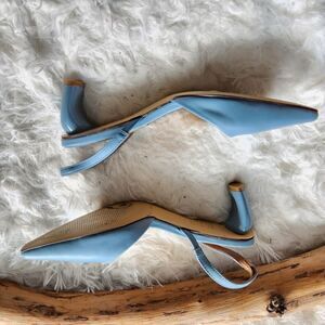 Jaggar the label blue slingback leather heels